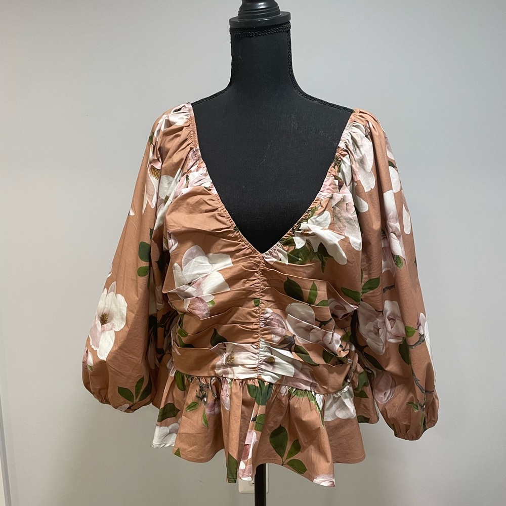 Floral print peplum top
